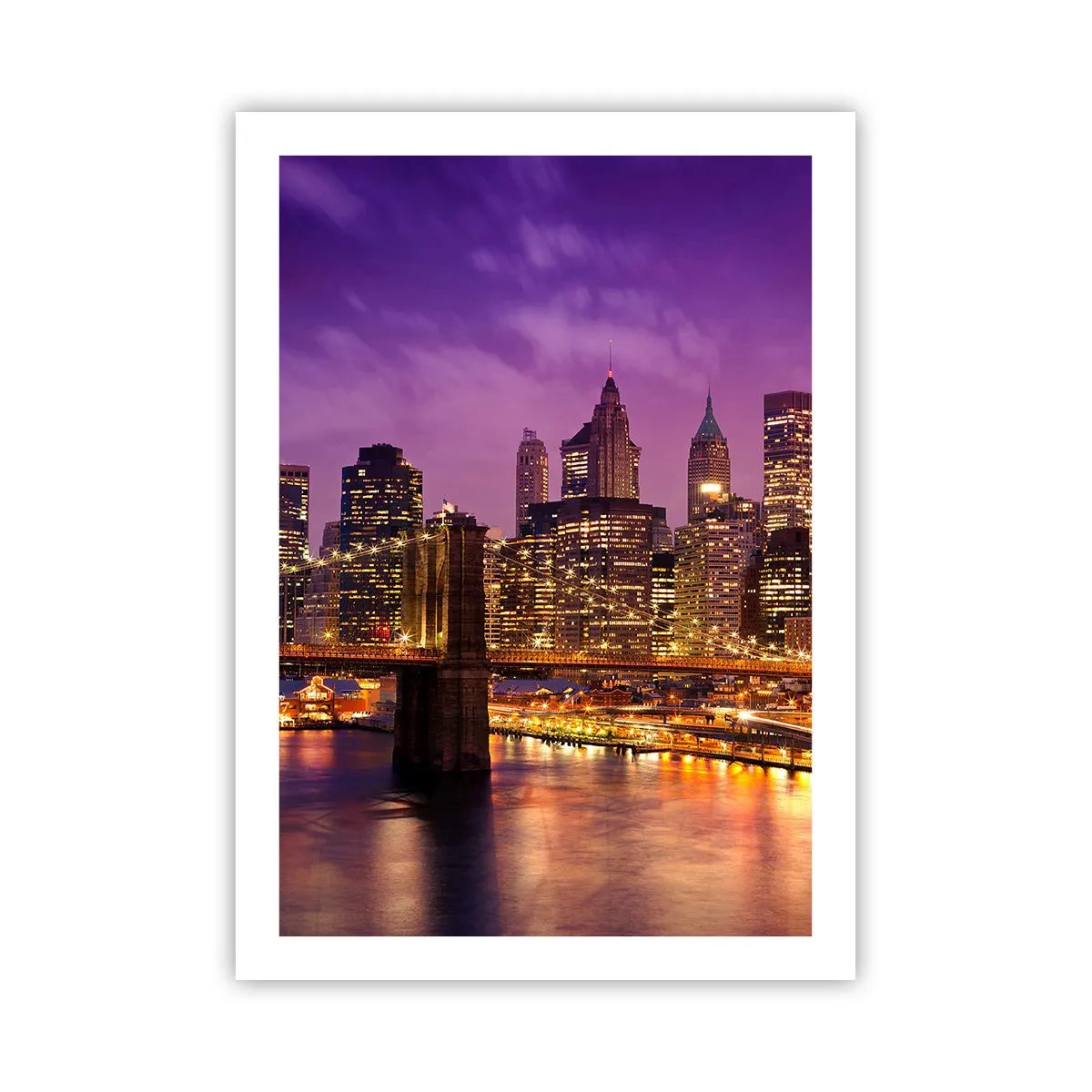 Poster - Violet-goud Manhattan - 50x70 cm