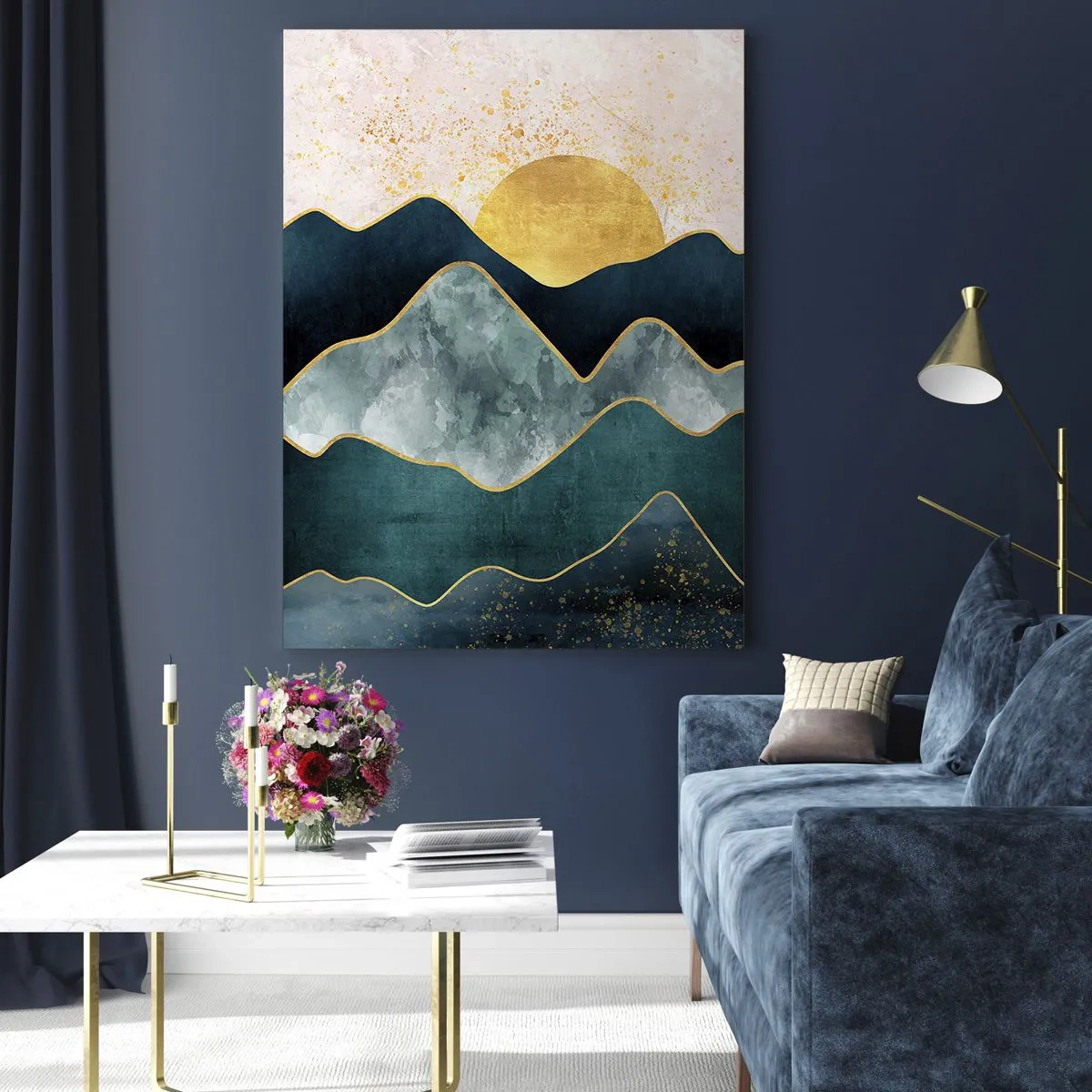 Schilderen op glas - Achter de zeven bergen - 80x120 cm