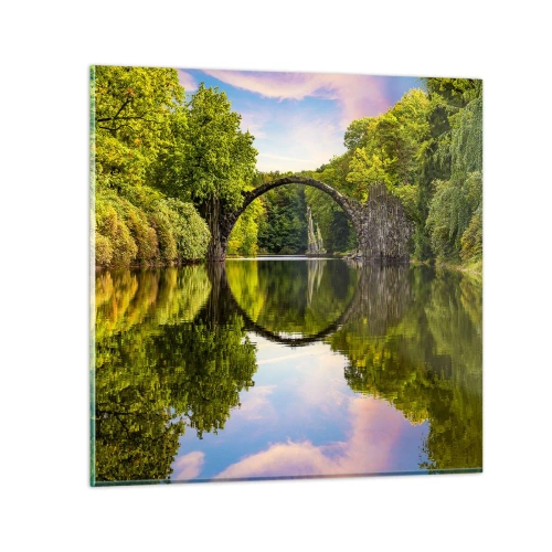 Schilderen op glas - Op de kruising van twee werelden - 40x40 cm