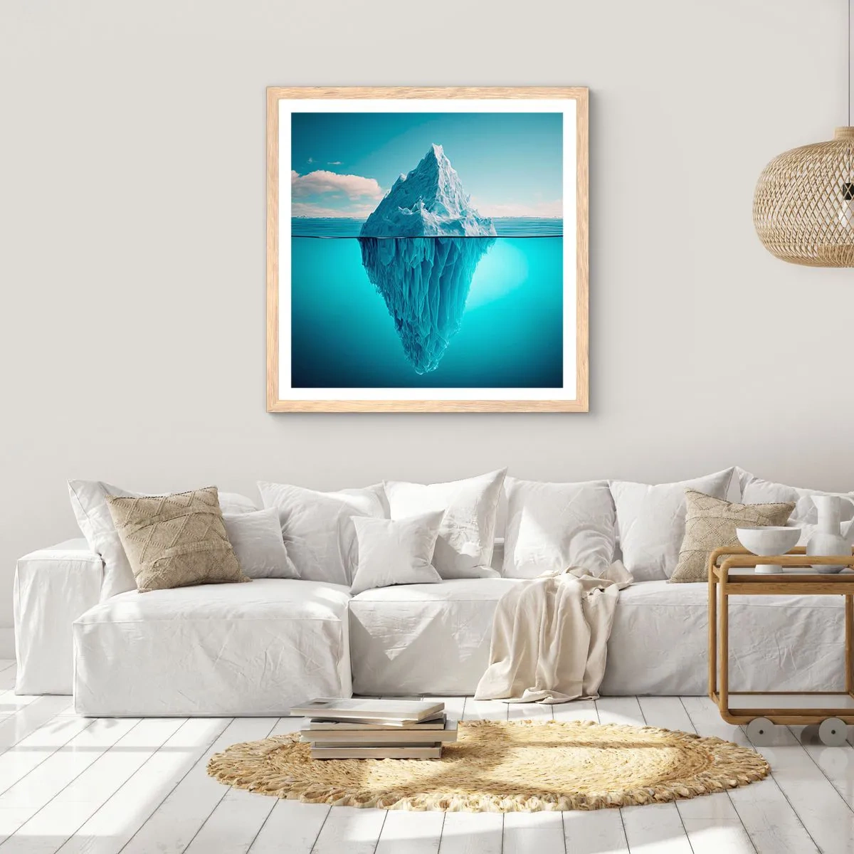 Een poster in een licht eiken lijst - Koningin van het ijs - 50x50 cm