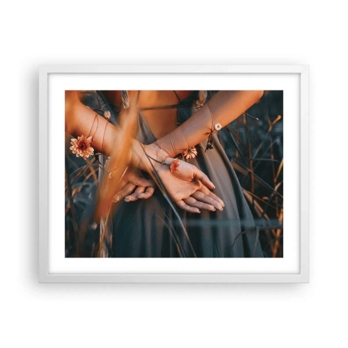 Poster in een witte lijst - Verbonden met de natuur - 50x40 cm