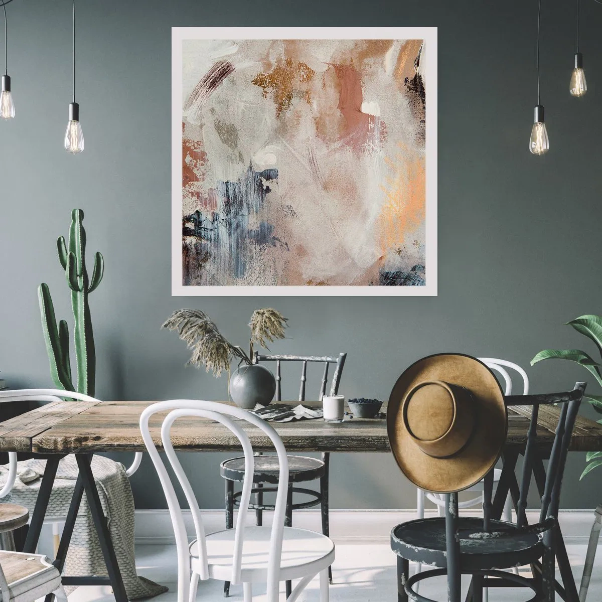 Poster - Mistige abstractie - 50x50 cm