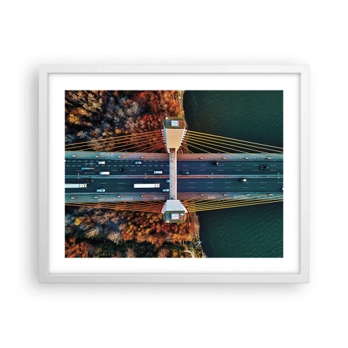 Poster in een witte lijst - BEYOND the waters, beyond the forest - 50x40 cm