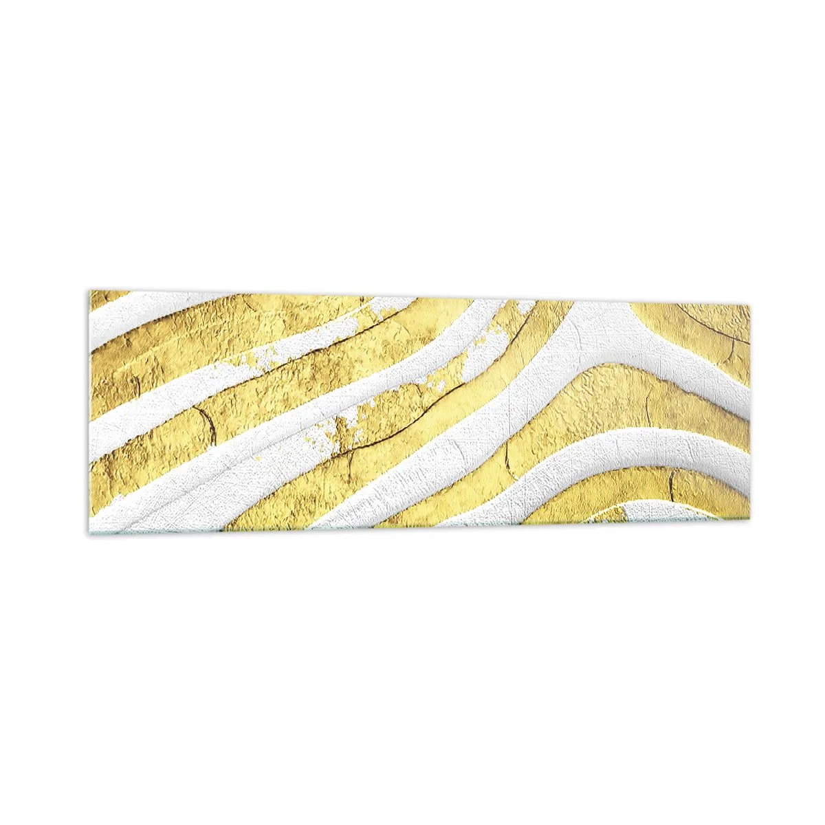 Schilderen op glas - Compositie in wit en goud - 160x50 cm