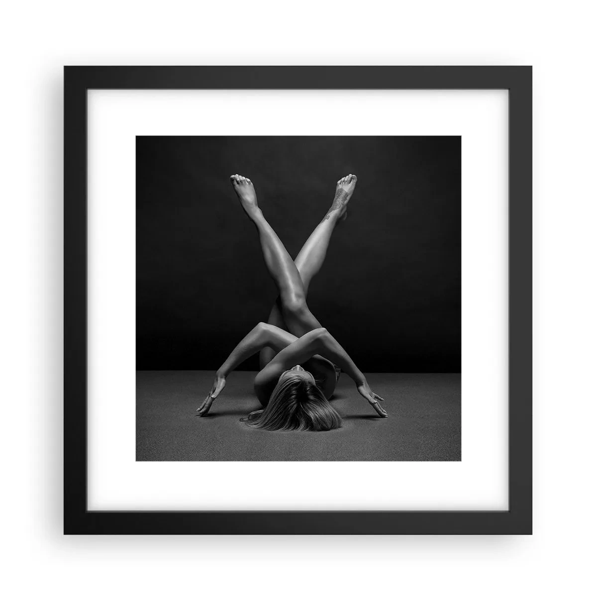 Poster in een zwarte lijst - De geometrie van naaktheid - 30x30 cm