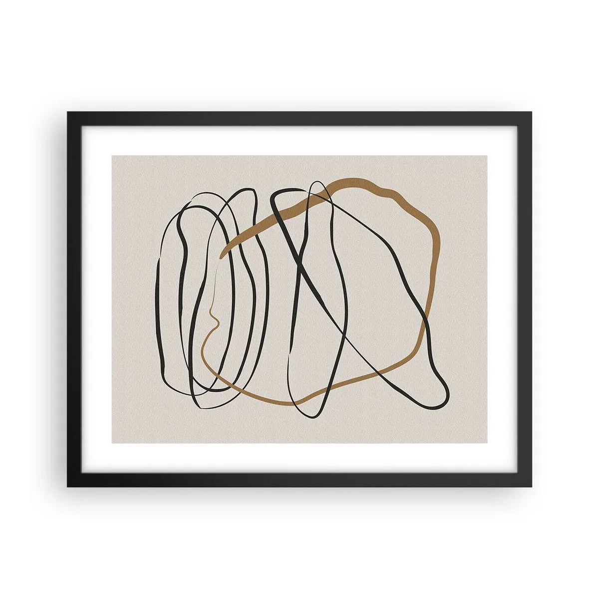 Poster in een zwarte lijst - Compositie – loopdans - 50x40 cm