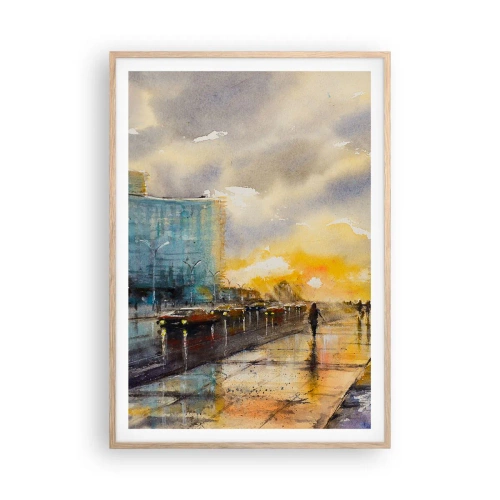 Een poster in een licht eiken lijst - Het leven aan de oever - 70x100 cm