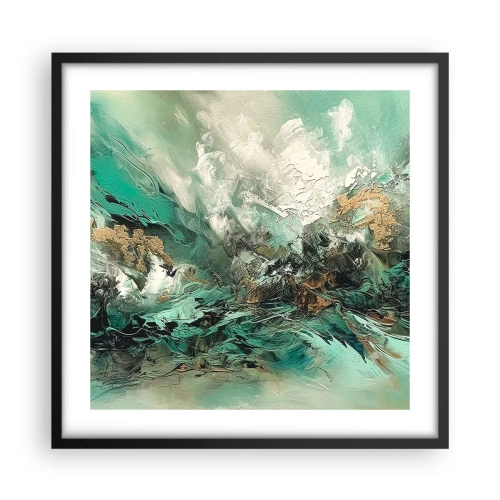 Poster in een zwarte lijst - Emerald en zwarte branding - 50x50 cm