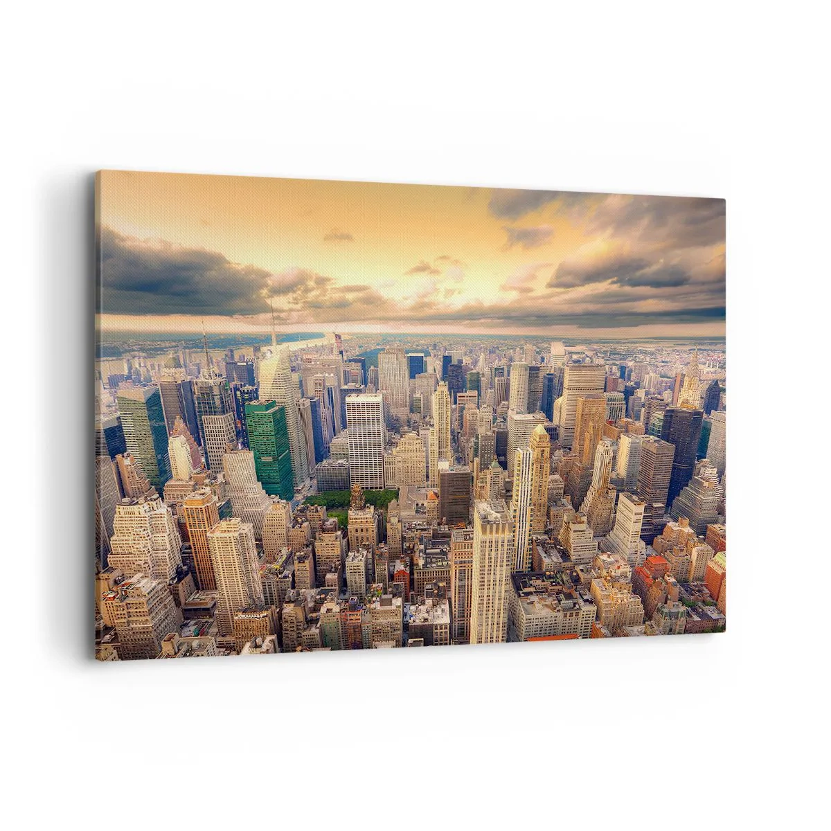 Schilderen op canvas - Vergulde metropool - 100x70 cm
