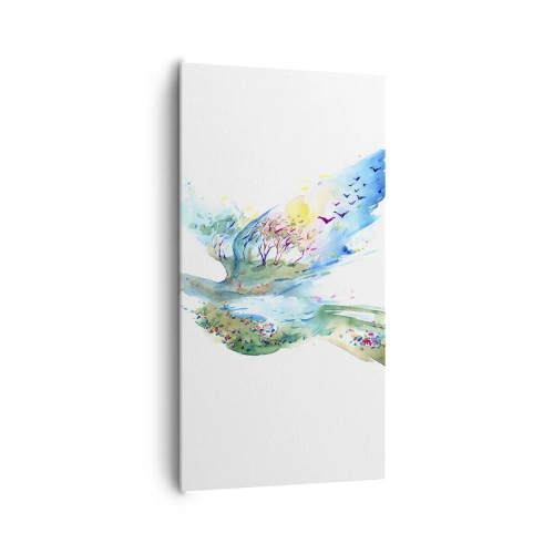 Schilderen op canvas - Op de vleugels van de natuur - 65x120 cm