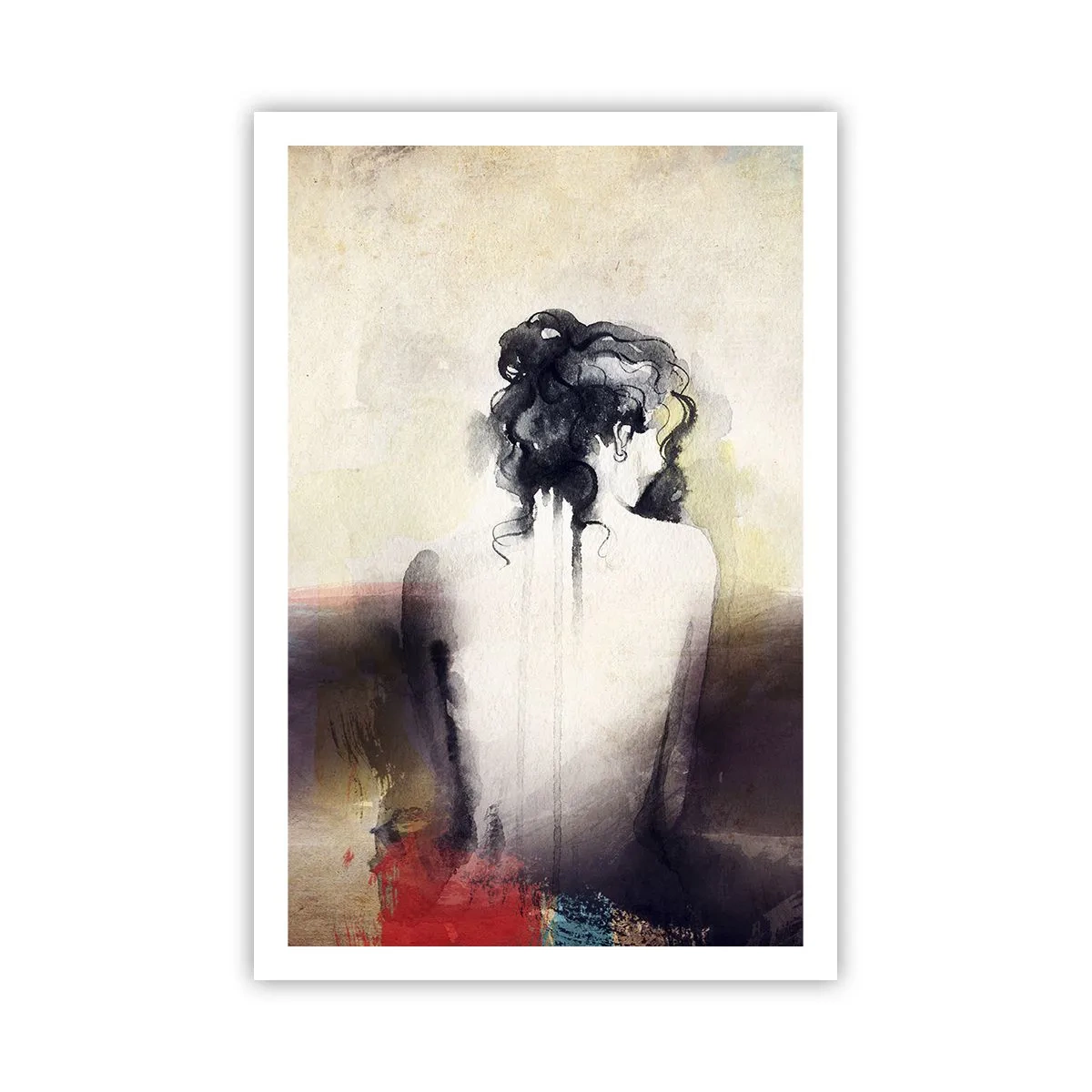 Poster - Vloeiende lijnen, ovale vormen - 61x91 cm
