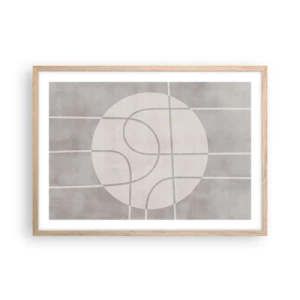 Een poster in een licht eiken lijst - Rond en rechtdoor - 70x50 cm