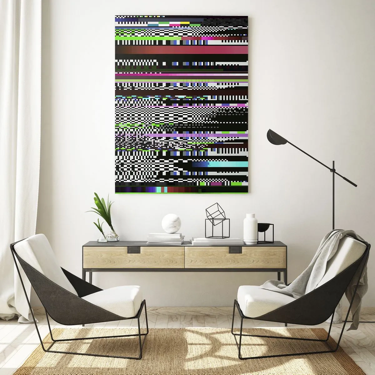 Schilderen op glas - Het controlebeeld van de werkelijkheid - 50x70 cm