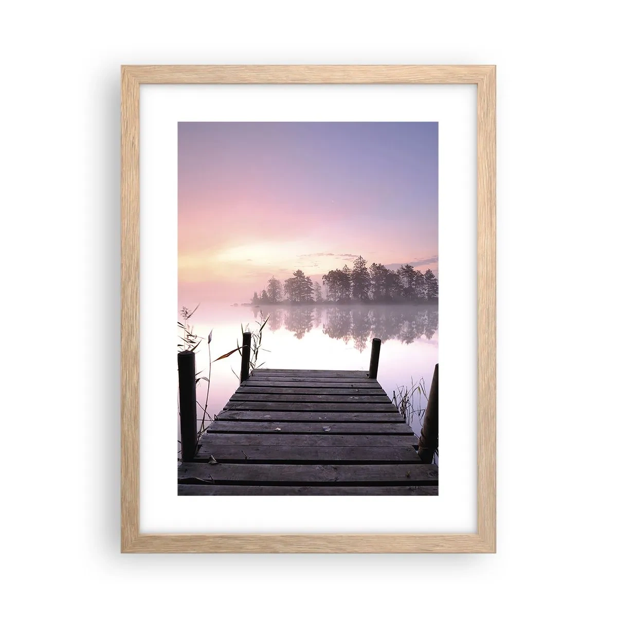 Een poster in een licht eiken lijst - Van de lila mist... - 30x40 cm