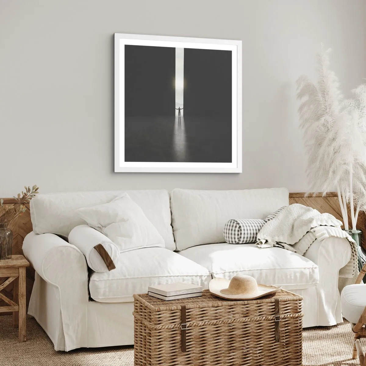 Poster in een witte lijst - Een stap naar een mooie toekomst - 40x40 cm