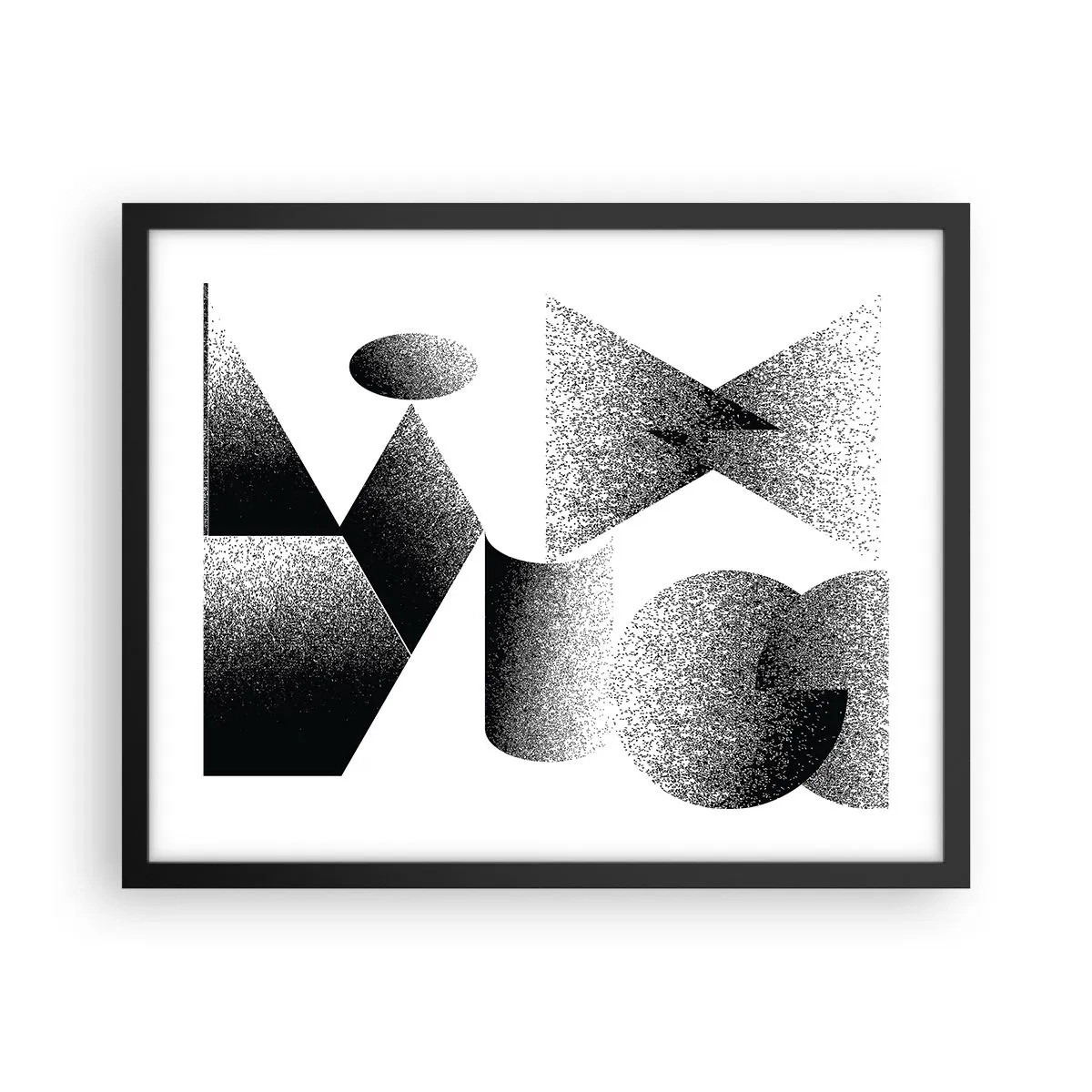 Poster in een zwarte lijst - Hoeken en ovalen - 50x40 cm