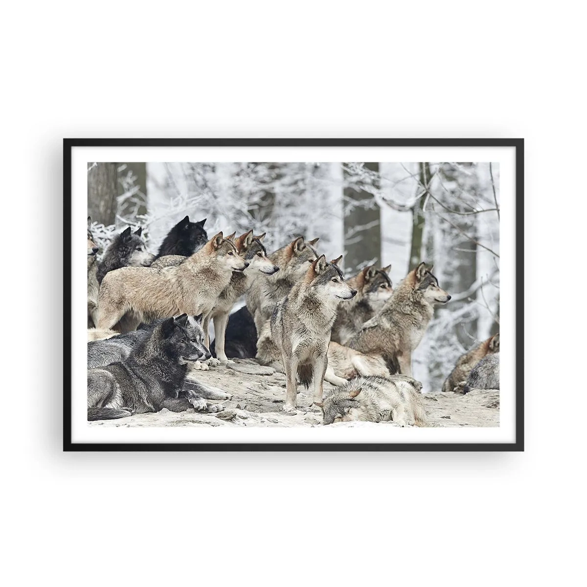 Poster in een zwarte lijst - Familie en vrienden - 91x61 cm