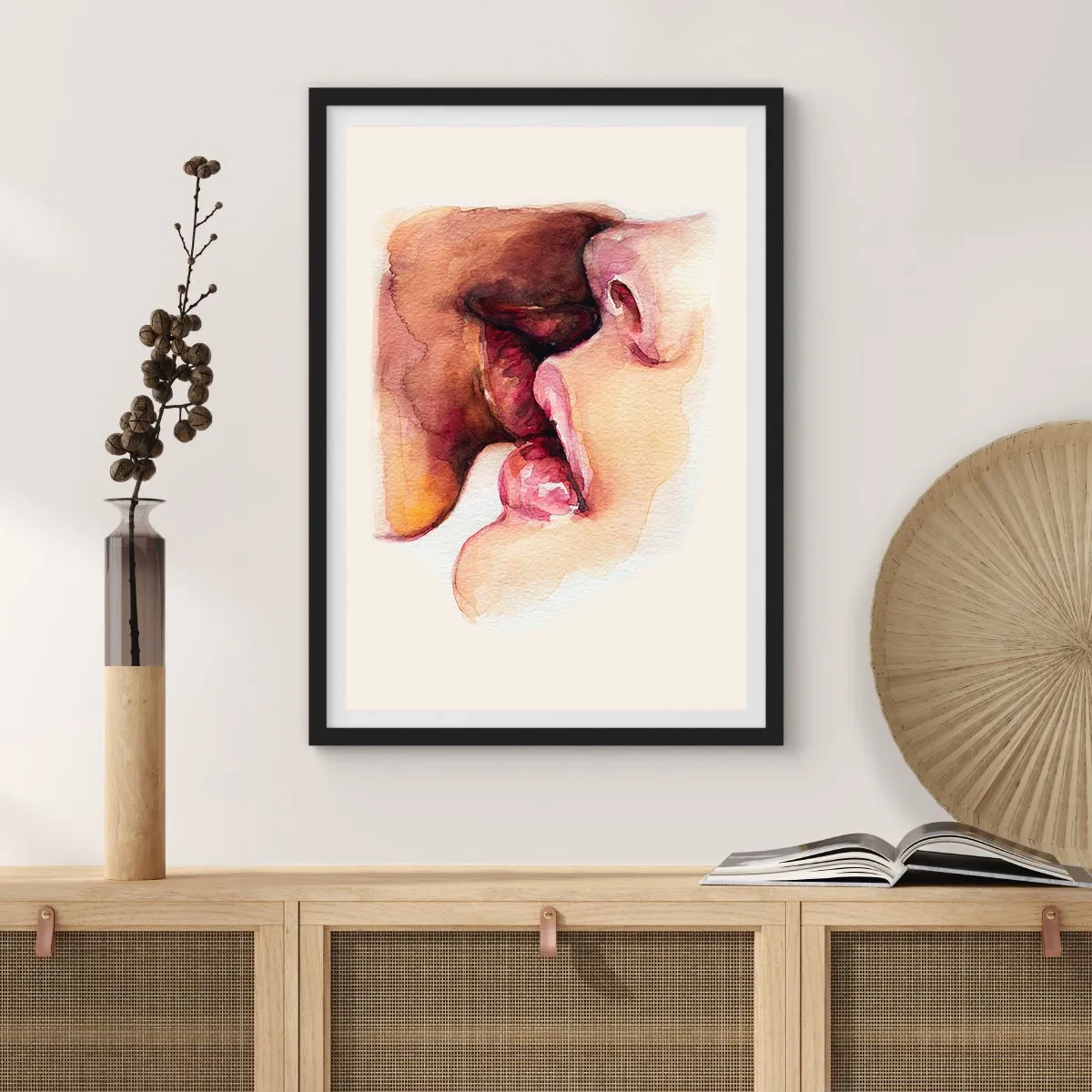 Poster in een zwarte lijst - Zoals dag en nacht, aarde en lucht - 40x50 cm