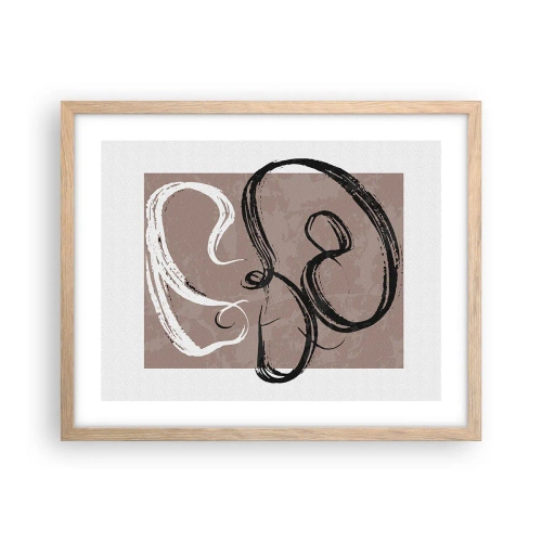 Een poster in een licht eiken lijst - Compositie – de zoektocht naar volheid - 50x40 cm