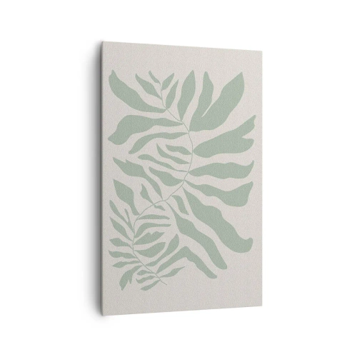 Schilderen op canvas - Smaragdgroene tak - 80x120 cm