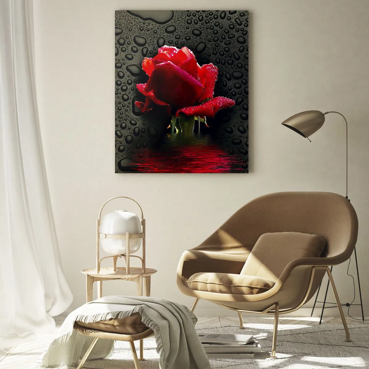 Schilderen op glas - Rood en zwart - 50x70 cm