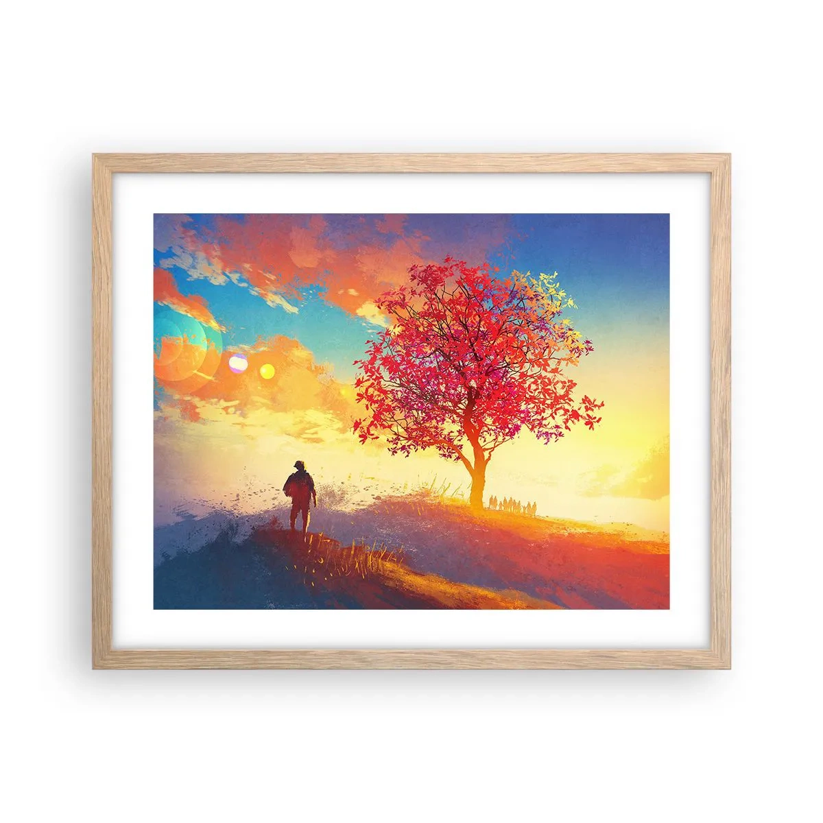 Een poster in een licht eiken lijst - Pelgrim bij de bestemming - 50x40 cm