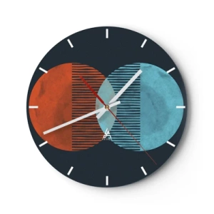 Wandklok - Klok - Close-up van gouden palmbladeren die een geometrisch patroon vormen - 30x30cm - Astronomische fantasie - Moderne wanddecoratie voor woonkamer, keuken en slaapkamer ARTTOR