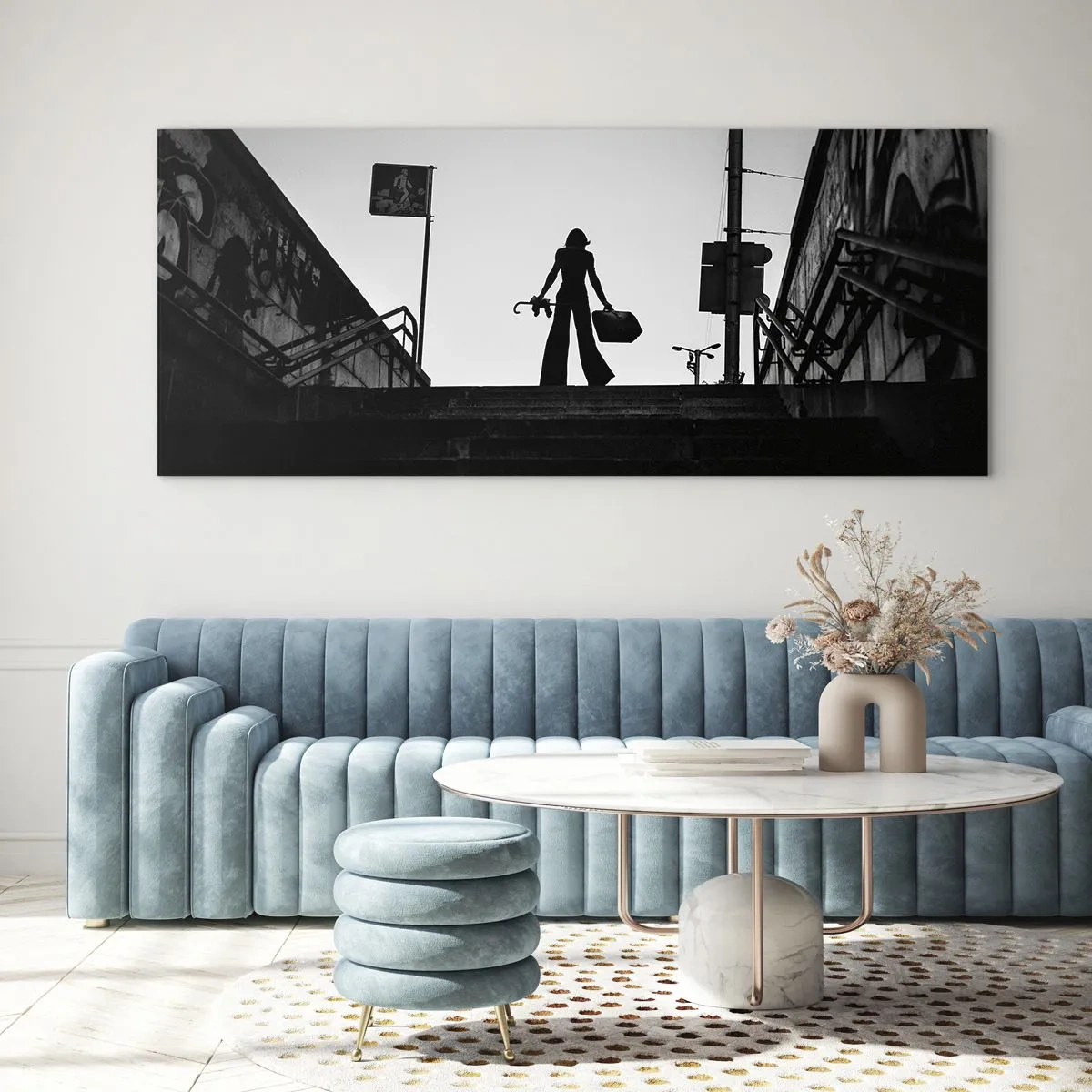 Schilderen op glas - Stedelijk dwalen - 120x50 cm