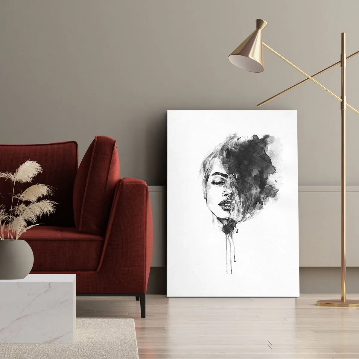 Schilderen op canvas - Waar droomt het meisje over? - 80x120 cm