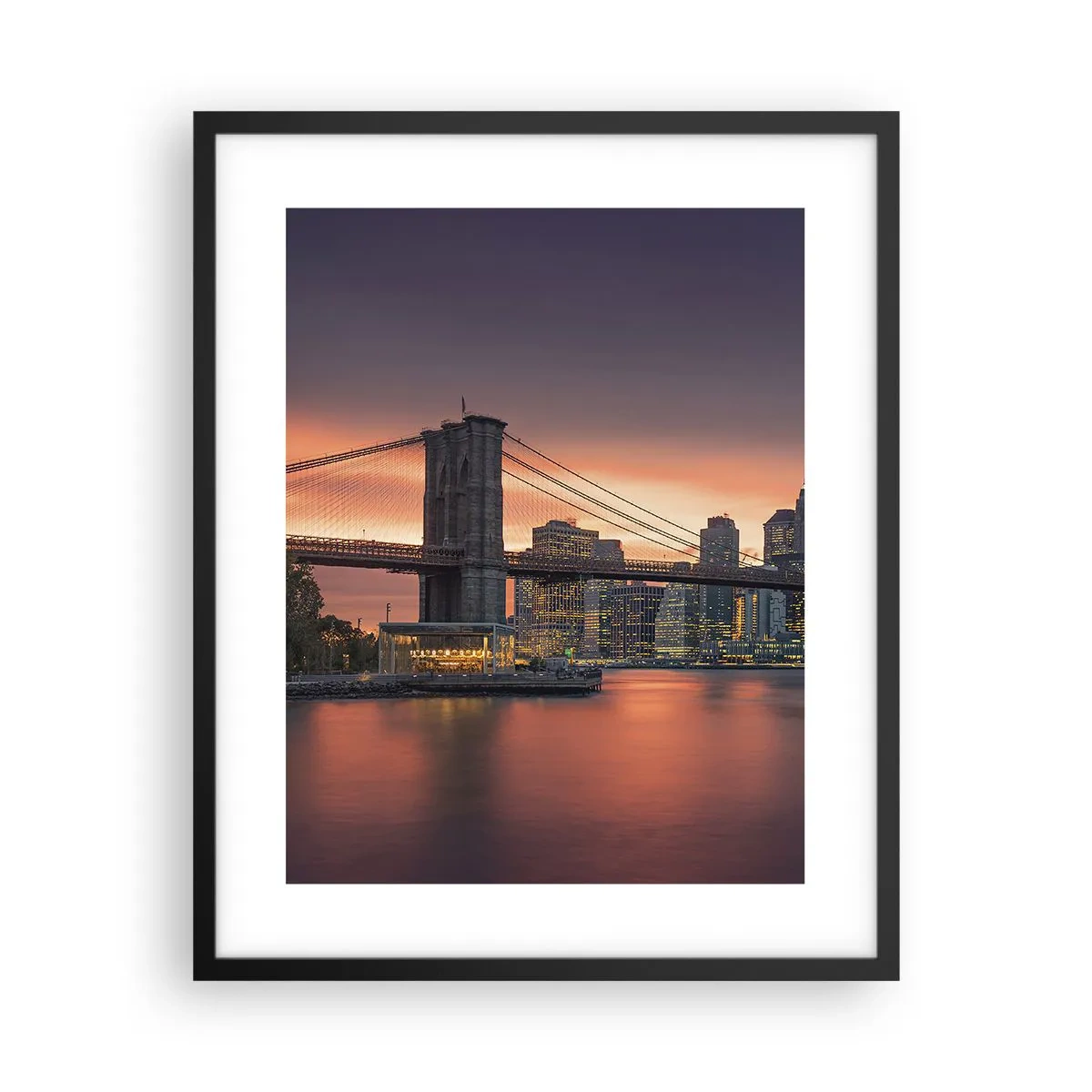 Poster in een zwarte lijst - Ondergedompeld in lila stilte - 40x50 cm