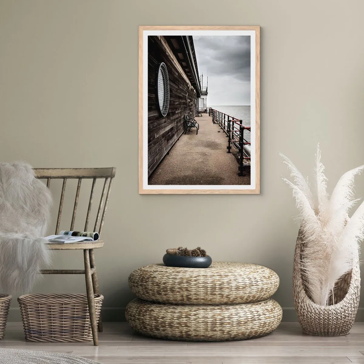 Een poster in een licht eiken lijst - De tijd bleef stilstaan - 50x70 cm