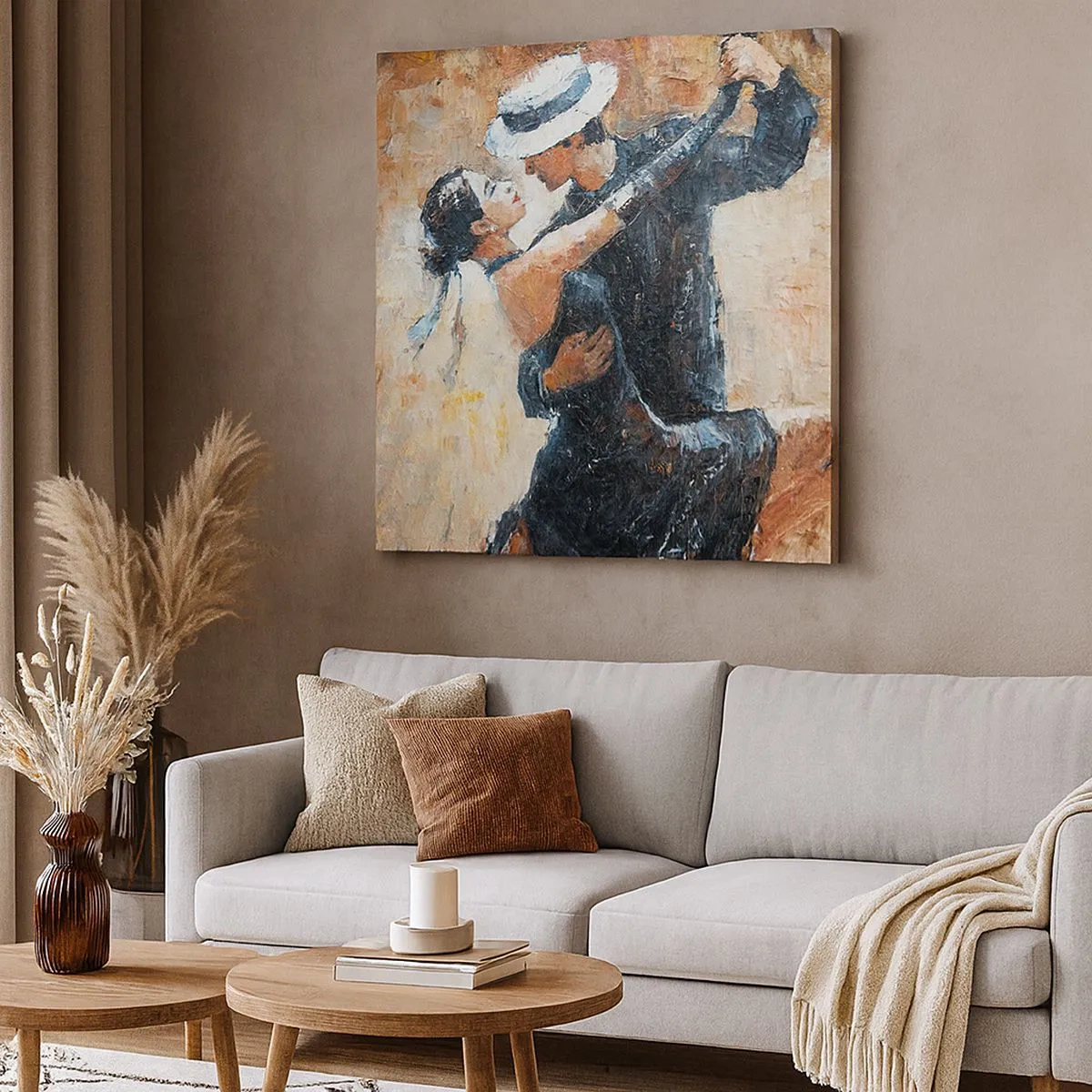 Schilderen op canvas - A la Rudolf Valentino - 30x30 cm