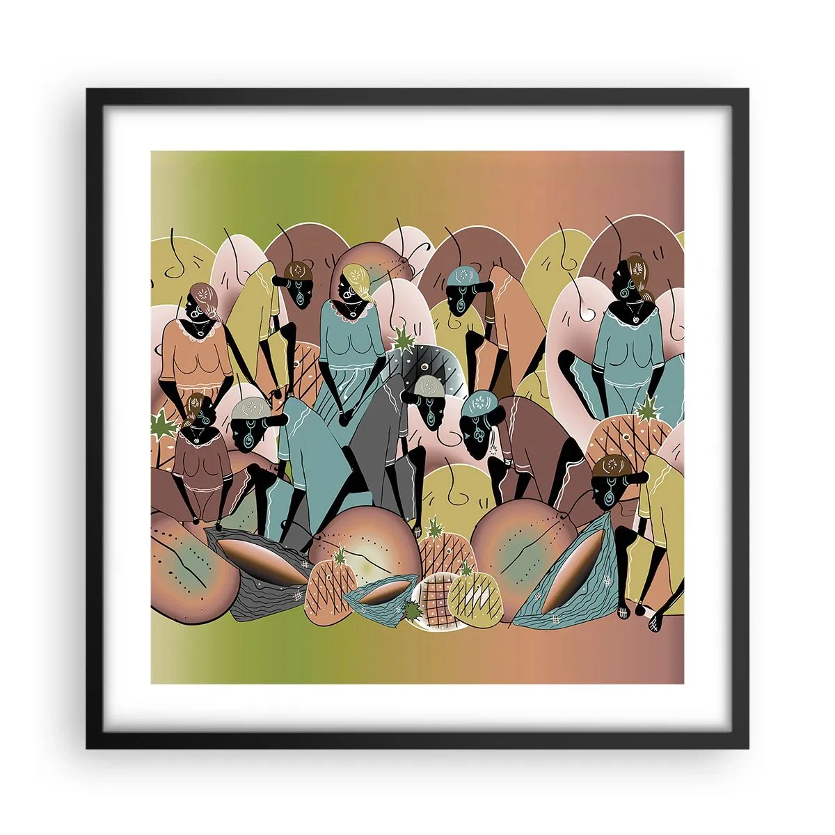 Poster in een zwarte lijst - Er komt een geweldige vakantie aan - 50x50 cm