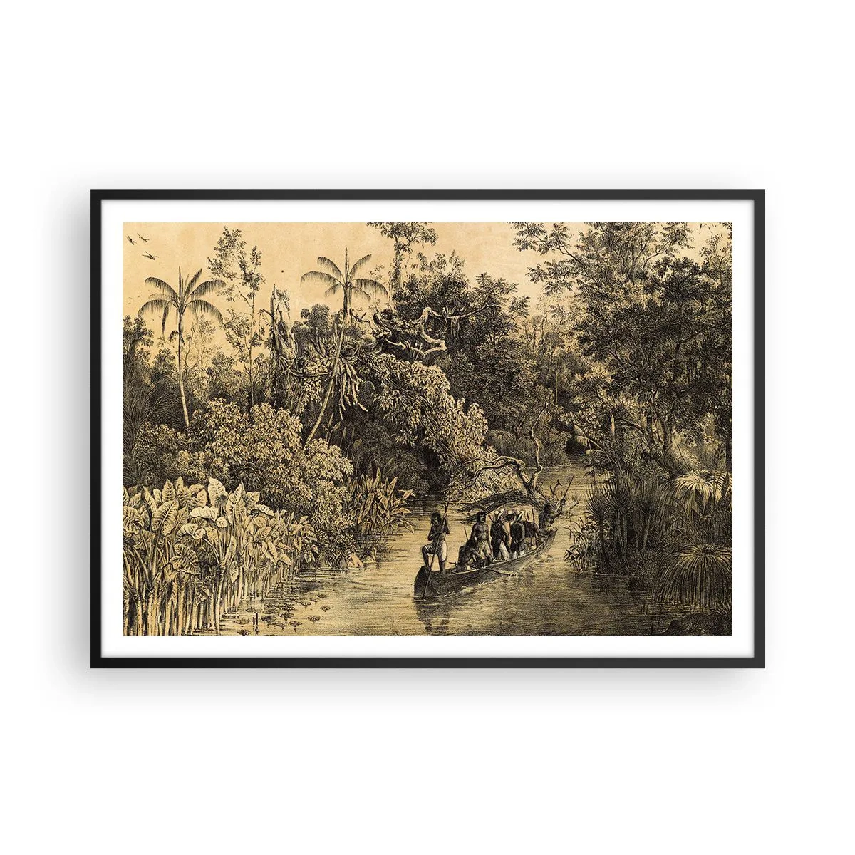 Poster in een zwarte lijst - Expeditie naar de bron - 100x70 cm