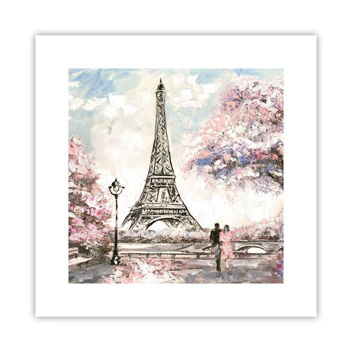 Poster - Aprilwandeling door Parijs - 30x30 cm