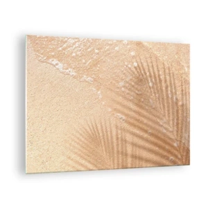 Schilderen op glas - Strand en schaduw op het zand - 70x50cm - De schaduw van een hete zomer - Moderne wanddecoratie voor woonkamer en slaapkamer ARTTOR