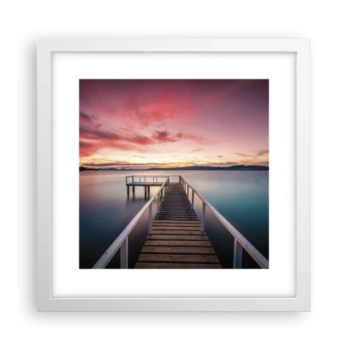 Poster in een witte lijst - De zachte vlam van de avond - 30x30 cm