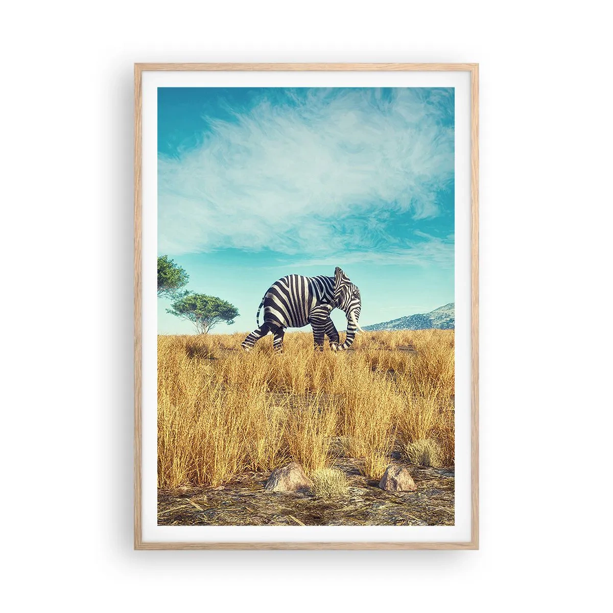 Een poster in een licht eiken lijst - Grijs is niet meer in de mode - 70x100 cm