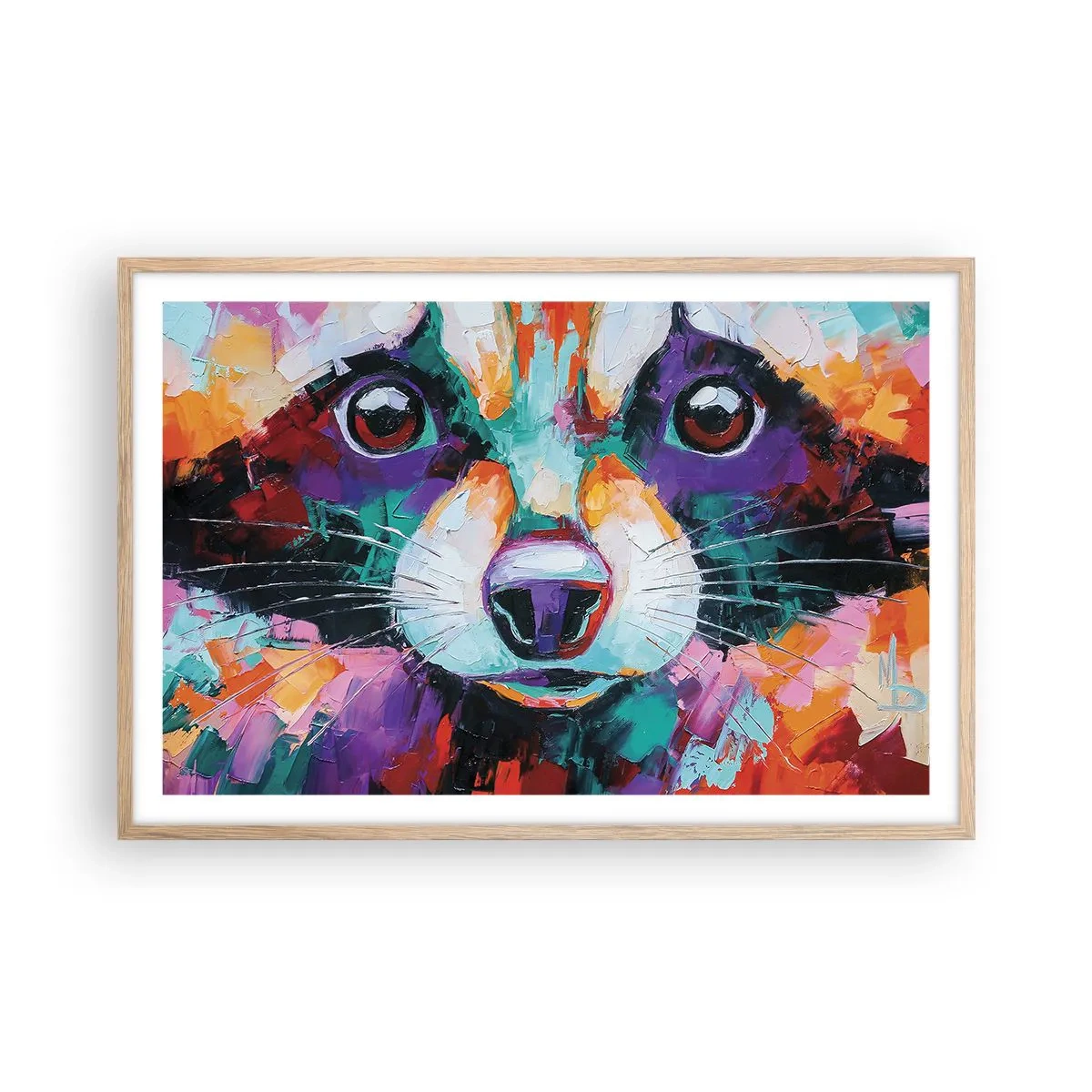 Een poster in een licht eiken lijst - Alleen goede emoties - 91x61 cm