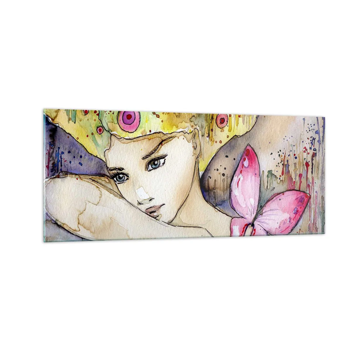 Schilderen op glas - Vlinderprinses - 100x40 cm