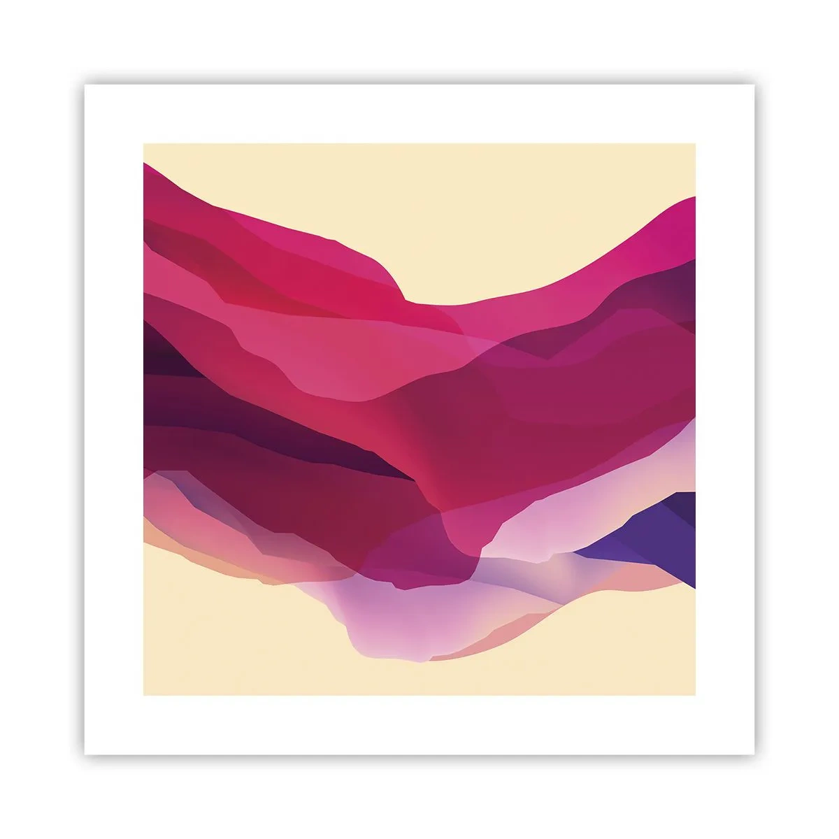 Poster - Paarse golven - 40x40 cm