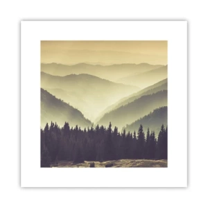 Poster - Achter de zeven bergen... - 30x30 cm