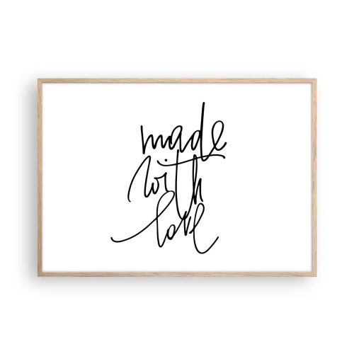 Een poster in een licht eiken lijst - Het beste merk - 100x70 cm