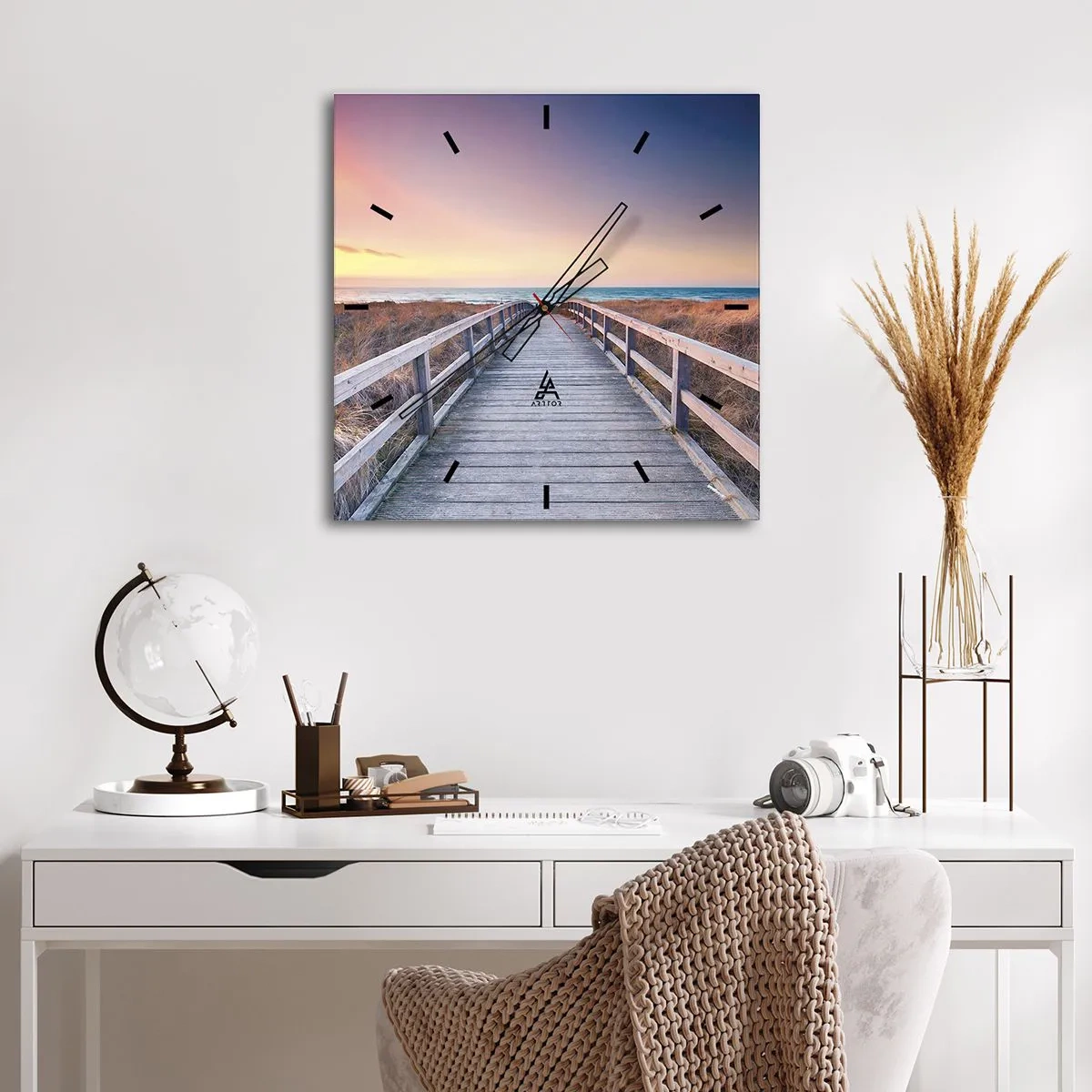 Wandklok - Klok - Baltische avond aurora - 30x30 cm