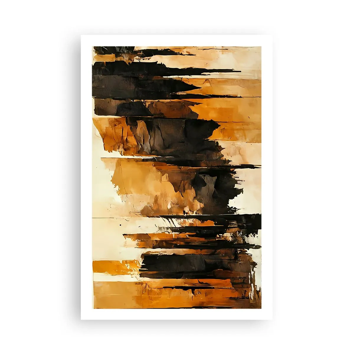 Poster - Harmonie van zwart en goud - 61x91 cm