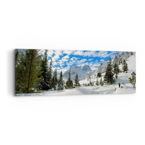 Schilderen op canvas - In de sneeuw en in de zon - 90x30 cm
