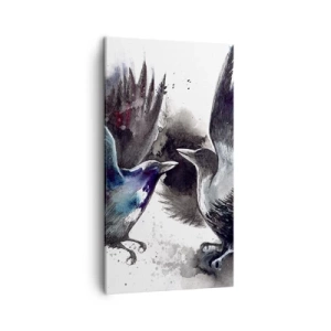 Schilderen op canvas - De ene kraai pikt de andere de ogen niet uit - 45x80 cm