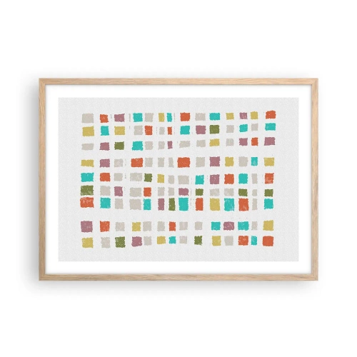 Een poster in een licht eiken lijst - Onbekend spel - 70x50 cm