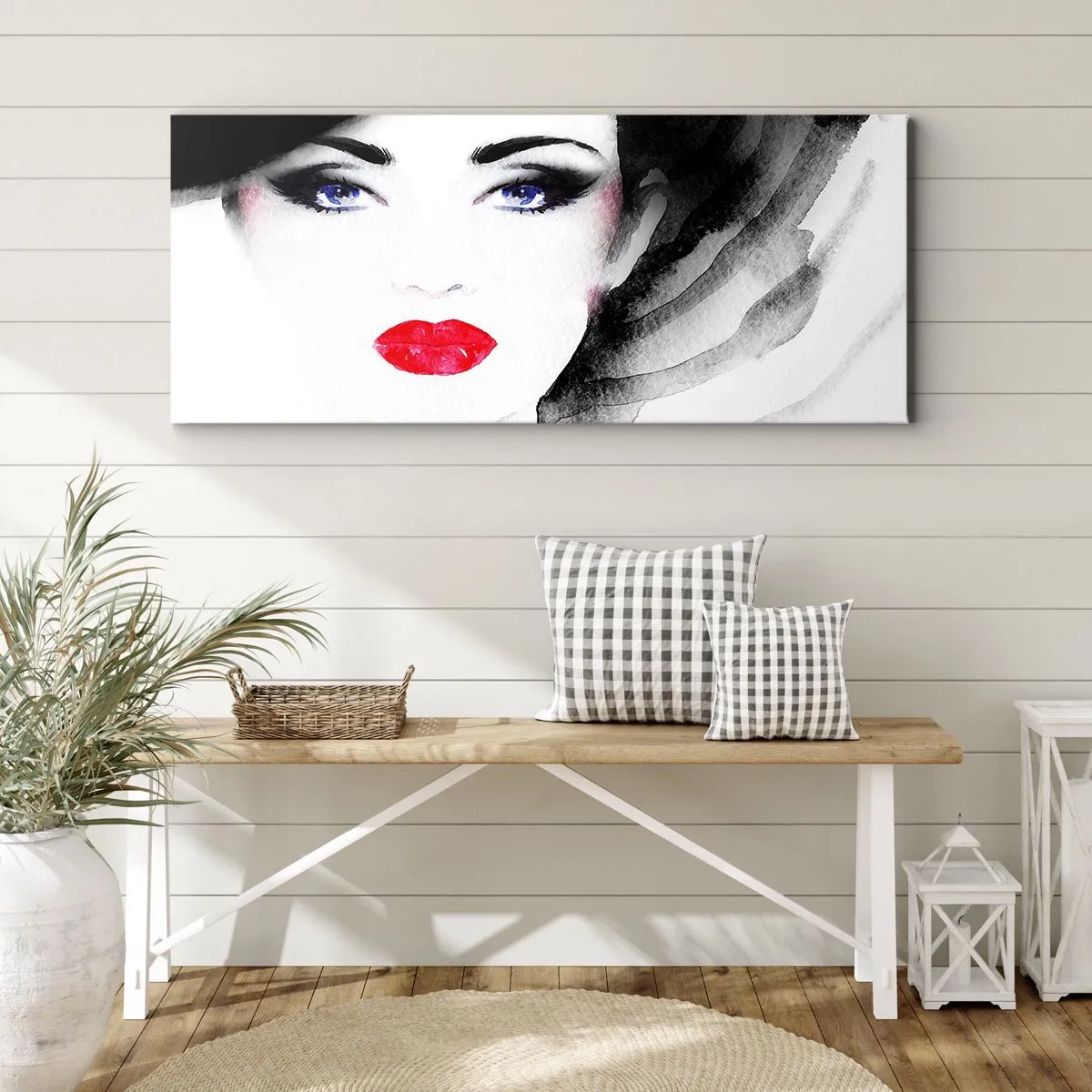 Schilderen op canvas - Hij duwt terug en roept - 140x50 cm