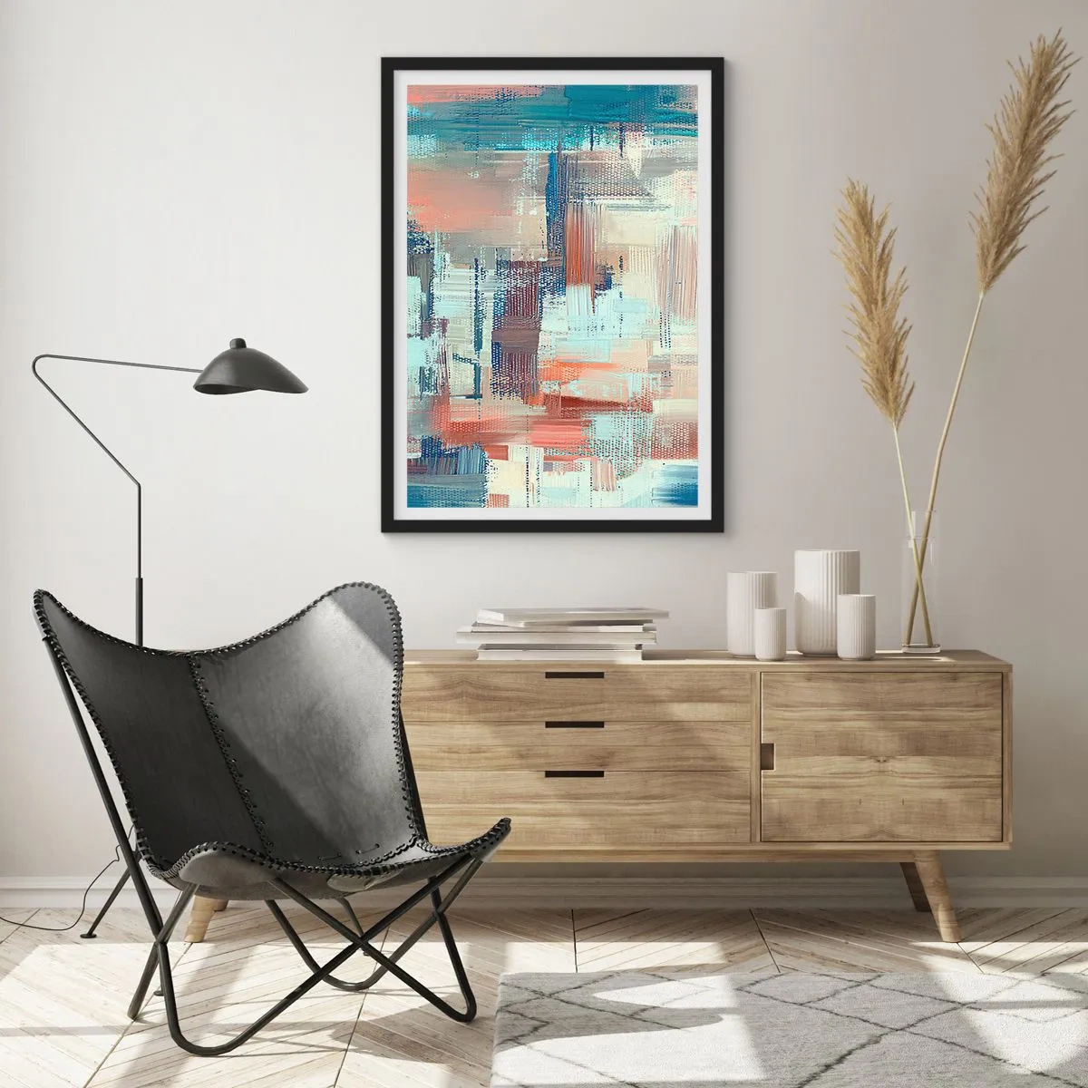 Poster in een zwarte lijst - Het licht bereiken - 61x91 cm